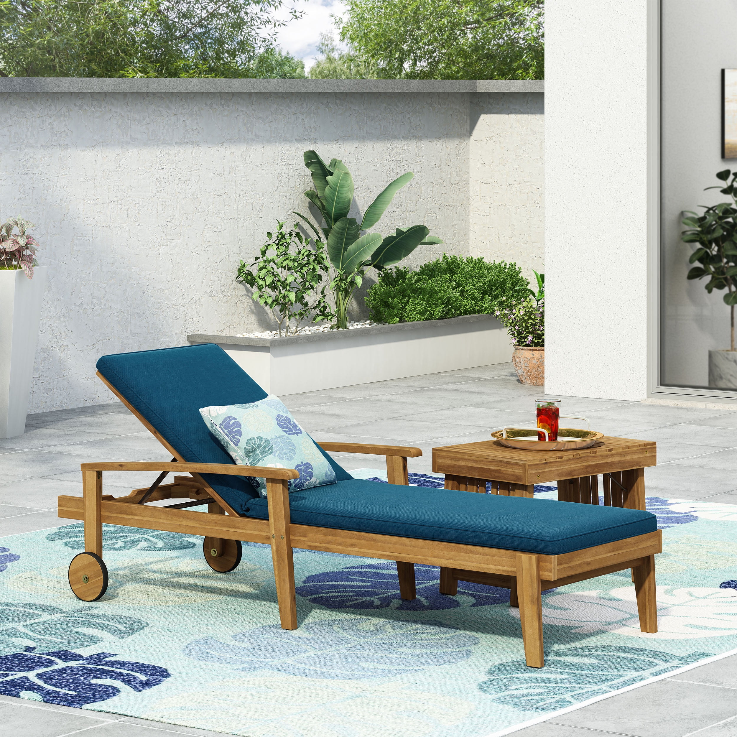 Chaise Lounge Chair Outdoor, Patio Lounge Chair With Wheels, All