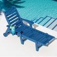 thumbnail image 1 of SUUNYN Outdoor Chaise Lounge Chair with Wheels, HDPE Rolling Patio Pool Lounger, Blue, 1 of 7