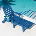 thumbnail image 1 of SUUNYN Outdoor Chaise Lounge Chair with Wheels, HDPE Rolling Patio Pool Lounger, Blue, 1 of 7