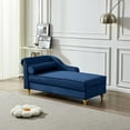 thumbnail image 1 of Chaise Lounge Chair, Velvet Upholstery With Storage Indoor Sofa Recliner Couch Modern Upholstery Chaise Lounge Chair For Guest Room Apartment, 1 of 9