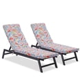 thumbnail image 1 of Chaise Lounge Chairs for Outside Outdoor Lounge Chairs Set of 2, All Weather Adjustable Lounge Chair with Cushion for Poolside Backyard Deck Porch Garden, Flower, 1 of 7