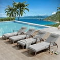 thumbnail image 1 of Chaise Lounge Chairs Set of 2 for Outside, Adjustable 5 Position Outdoor PE Rattan Wicker Patio Pool Lounge Chair with Arm, Cushion, Pillow and Wheels for Poolside Backyard Deck Porch,gray, 1 of 7