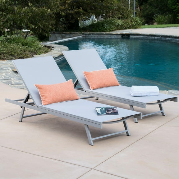 Chaise Lounge - A Comfortable Outdoor Option, Nylon Mesh, Natural, 78.08 In. Depth, 25.86 Width, 12.43 Height, 20.64 Lb Relaxing Addition To Your Space,
