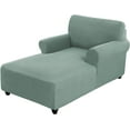 thumbnail image 1 of Chaise Lounge Cover - Stretch Jacquard Slipcover for Double Arm Chaises, Breathable Lattice Pattern Furniture Protector, Machine Washable Sofa Cover for Living Room/Bedroom (Pool), 1 of 7