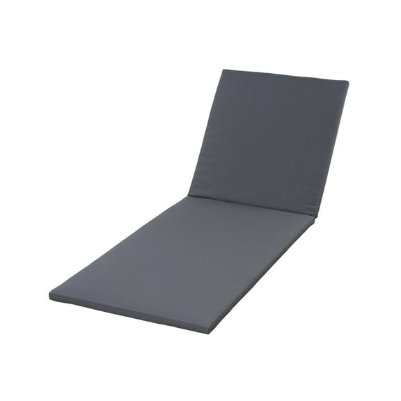 Chaise Lounge Cushion 2 Inch Thick, Water Resistant Foldable Two Section for Poolside Patio Garden, Dark Grey 76.75x27 Inch Replacement Pad