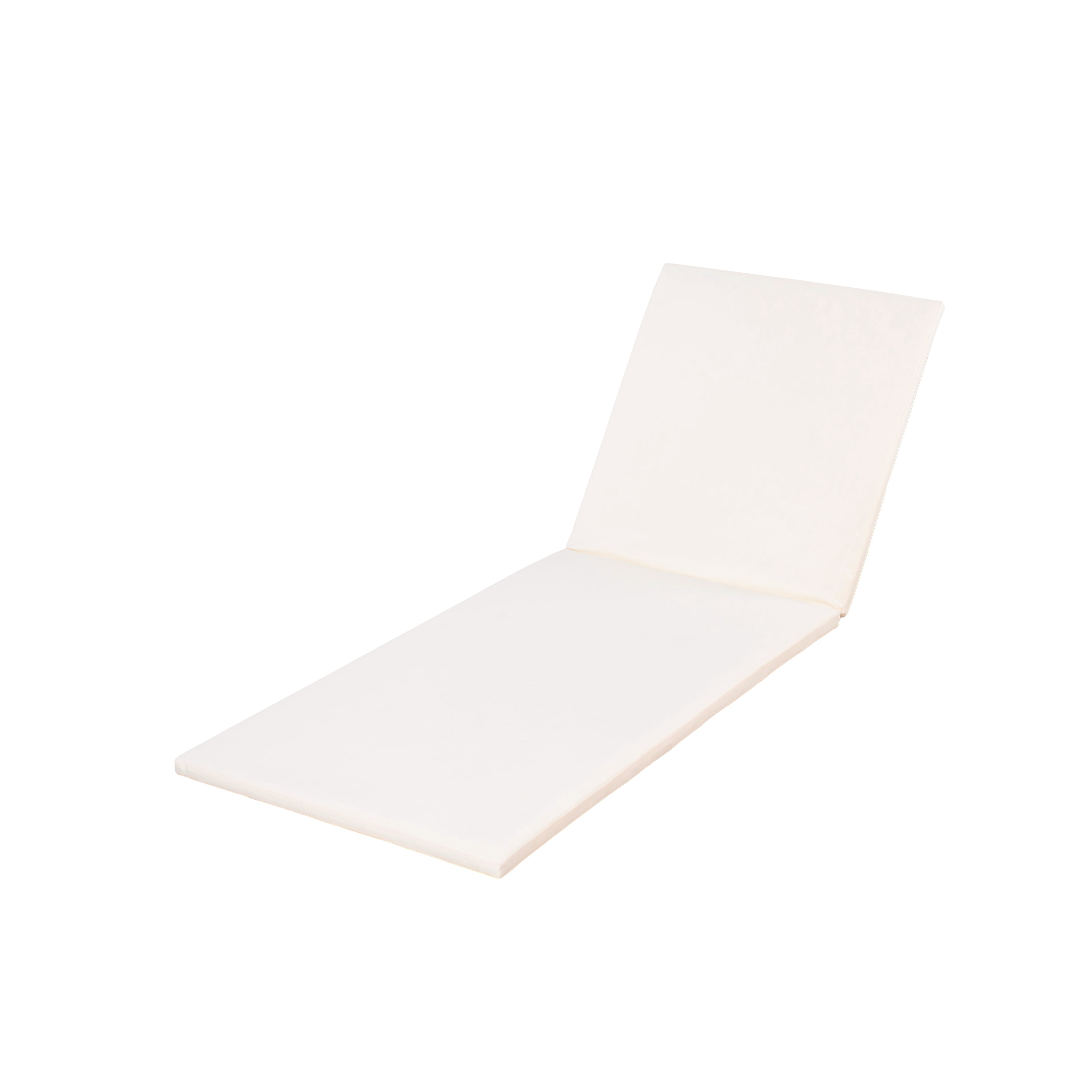 Chaise Lounge Cushion, Outdoor 2 Inch Thick Waterproof Foldable Cushion for Poolside Patio Garden, Cream