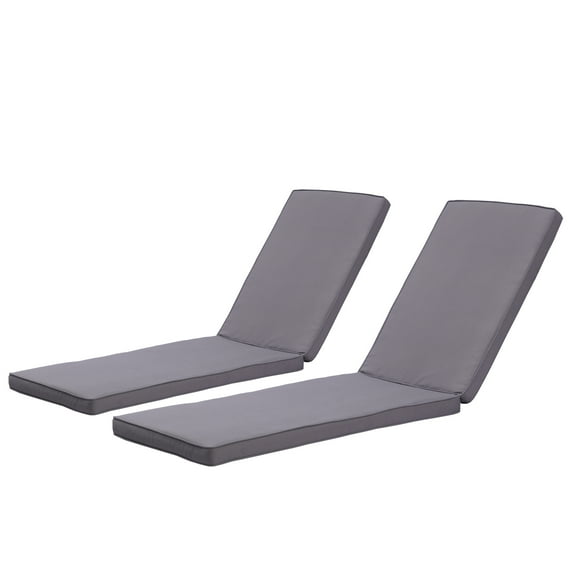 Chaise Lounge Cushion Set of 2, Outdoor Indoor Patio Chair Cushion, Gray
