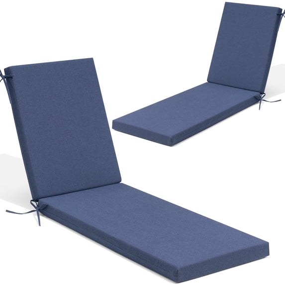 Chaise Lounge Cushions Outdoor, 3 Years Water Resistant Lounge Chair Cushion, 72''L x 21''W, Set of 2, Sky Blue
