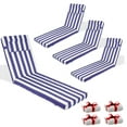 thumbnail image 1 of Chaise Lounge Cushions for Outdoor Furniture, Waterproof 72 x 21Inch Patio Lounge Cushion with Ties, 3 inch Thicks Patio Lounge Chair Cushion Replacement（blue white,4pcs), 1 of 6