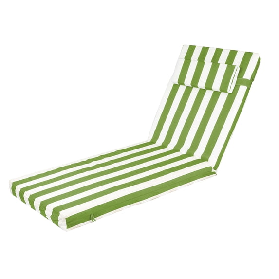 Chaise Lounge Cushions for Outdoor Furniture, Waterproof 72 x 21Inch Patio Lounge Cushion with Ties, 3 inch Thicks Patio Lounge Chair Cushion Replacement(grass white,1pcs)