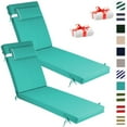 thumbnail image 1 of XXLYY Chaise Lounge Cushions Outdoor, Water-Resistant Patio Lounge Chair Cushion with Ties and Pillows, 3'' High-Density Foam Lounge Replacement Cushion for Lawn Pool, 1 of 7