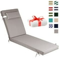 thumbnail image 1 of XXLYY Chaise Lounge Cushions Outdoor, Water-Resistant Patio Lounge Chair Cushion with Ties and Pillows, 3'' High-Density Foam Lounge Replacement Cushion for Lawn Pool, 1 of 7