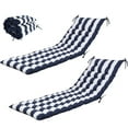 thumbnail image 1 of Chaise Lounge Cushions Outdoor Waterproof, Lounge Chair Cushion, Patio Foldable Chaise Cushions for Garden Pool 72.83 * 23.62 in (blue white), 1 of 7
