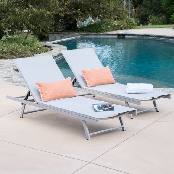 Chaise Lounge For Sunbathing Pleasure - Nylon Mesh, Natural, 76.84 In. Depth, 24.94 Width, 12.32 Height, 20.54 Lb Outdoor Relax