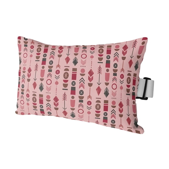 Chaise Lounge Headrest Pillow 1 Pack, Abstract Tribal Arrows Waterproof Chair Pillows with Insert & Adjustable Elastic Strap for Beach Recliner, Boho Middle Century Dusty Rose Vertical Outdoor Pillow