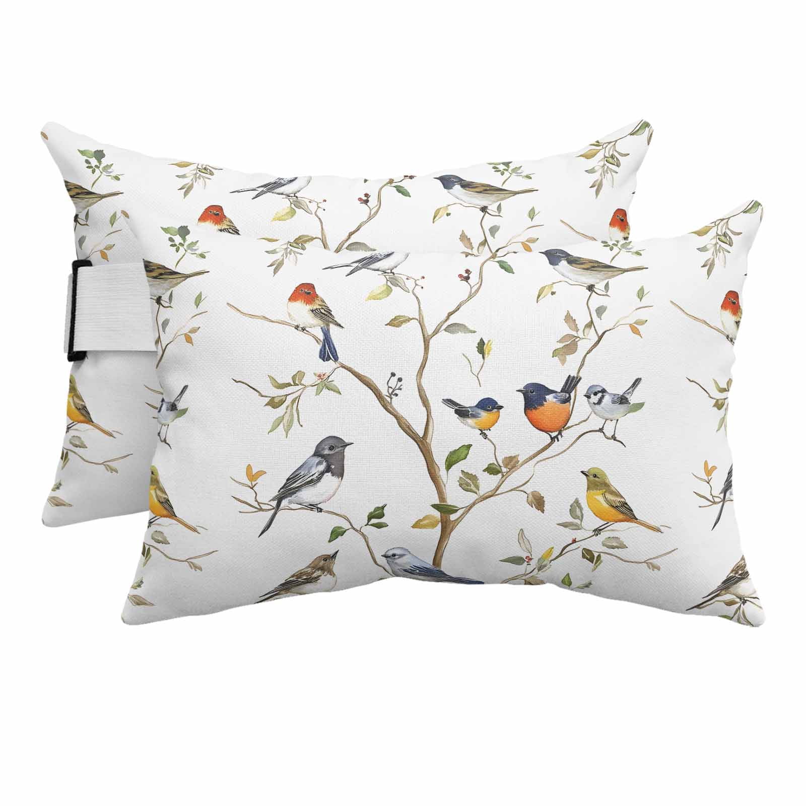 Chaise Lounge Headrest Pillow 2 Pack, Spring Bird Waterproof Chair ...