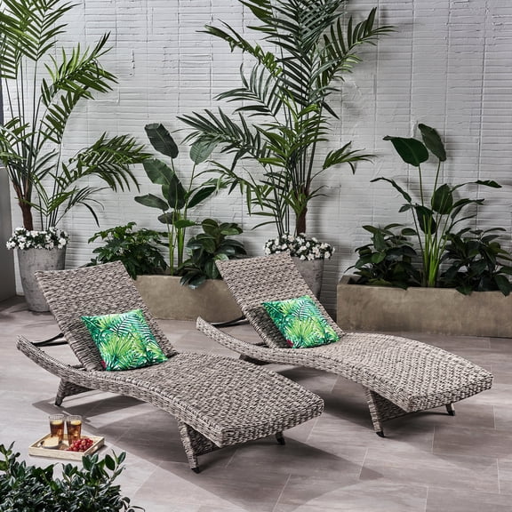 Chaise Lounge In Grey - Outdoor Elegant Lounger, 77.34in Depth, 30in Width, 21in Height, 40.04lb Weight Chic