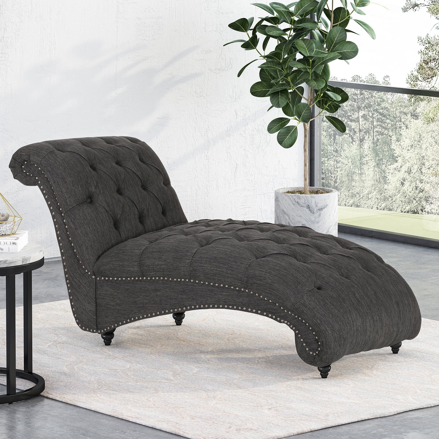 Chaise Lounge Indoor Upholstered Lounge Chair for Bedroom Living Room ...