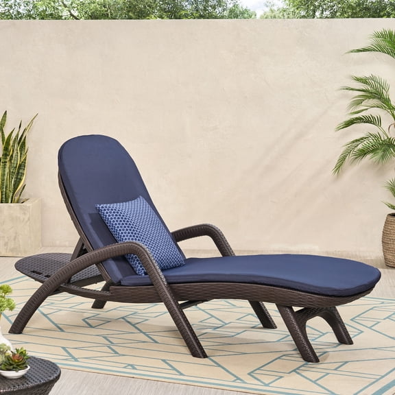 Chaise Lounge With Cushion For Unwind And Enjoy - 31.74 In. Wide, 20.63 High Serene Moments 29.5 Package Width, Dark Brown