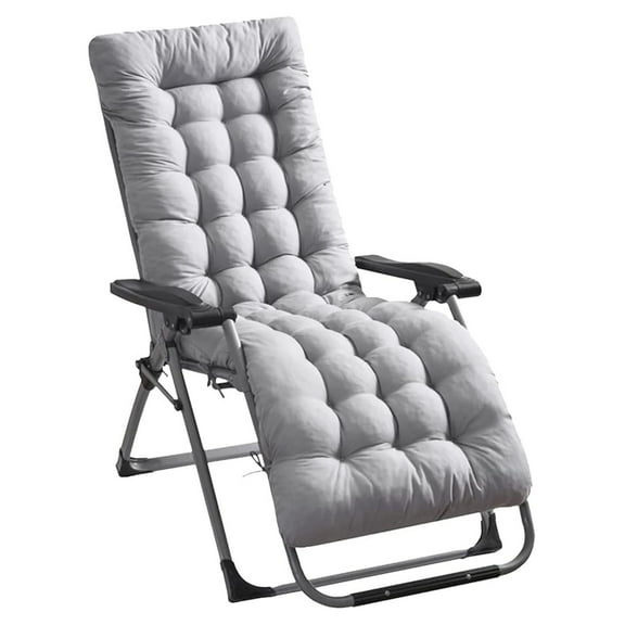 Chaise Lounger Cushion 71x22x4in - Thick Patio Lawn Recliner Chair Pad - Outdoor Furniture Soft Sofa Mat - plusGrey