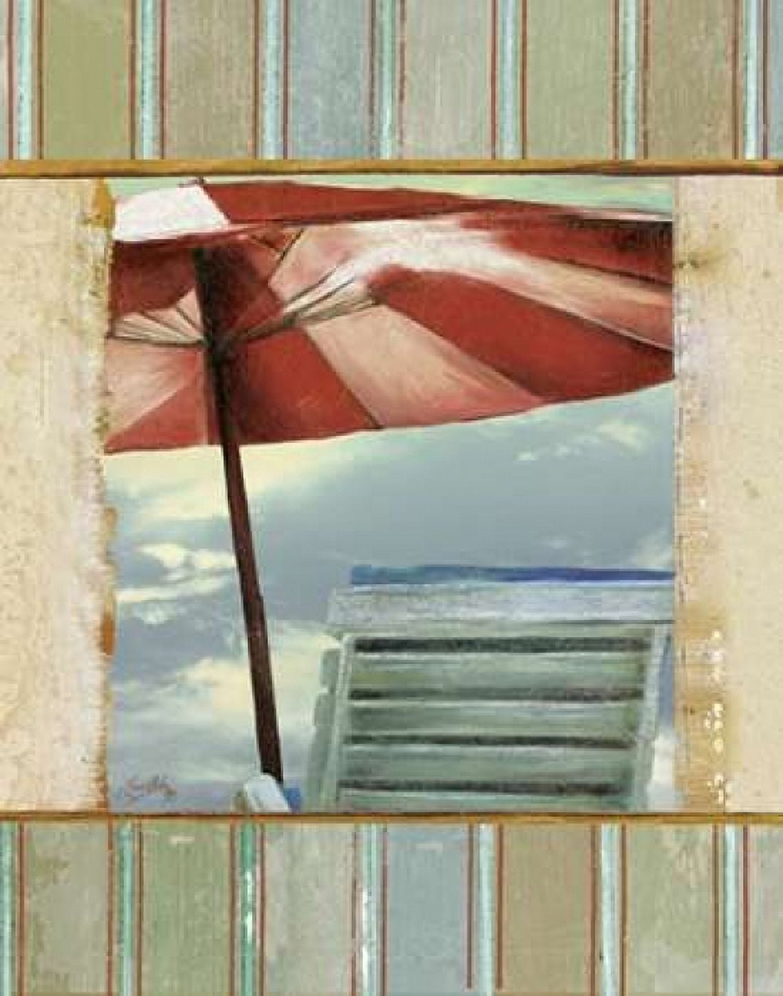 Chaise de Plage II Canvas Art - Elizabeth Medley (22 x 28)