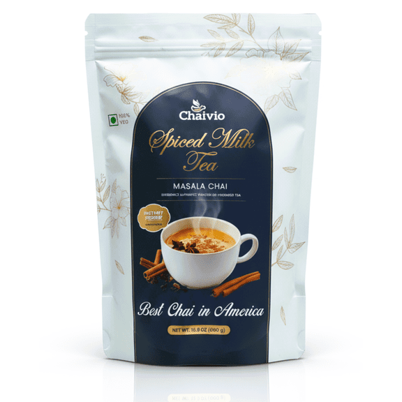 Chaivio Masala Chai Tea Latte, Unsweetened Instant Premix, Traditional, 1.1 lb