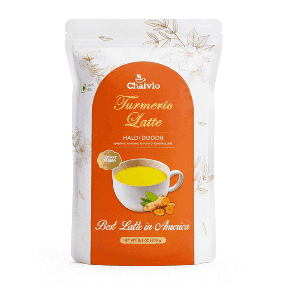 Chaivio Turmeric Latte Instant Premix Golden Milk Mix Unsweetened Caffeine-Free Gluten-Free 1.1 lbs