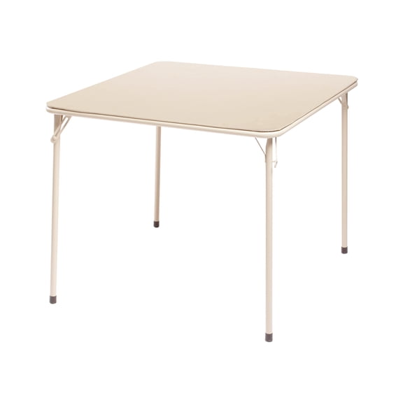 Chak’s Choice 34-Inch Folding Card Table Plastic Table Portable Square Bar Table Perfect for Parties and Backyard Events, Beige