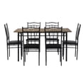 thumbnail image 1 of Chak’s Choice 4-6 Person Dining Table Set 7-Piece Kitchen Table and Chair Set Rectangular Dining Table with Six Chairs Space-Saving Design, Ideal for Small Apartments Black, 1 of 5