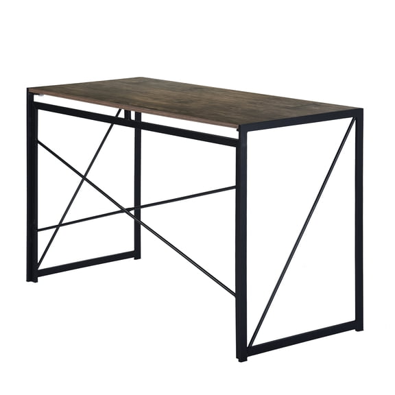 Chaks Choice 47.2-inch Tall Computer Desk with Hooks on Both Sides, Single-Person Workstation, Industrial-Style Desk, Ideal for Home Offices, Black