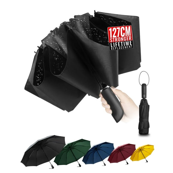 Chakipee Travel Inverted Umbrella Compact Windproof- Automatic reverse Umbrellas for Rain - Folding Portable 10 Ribs Large Umbrella