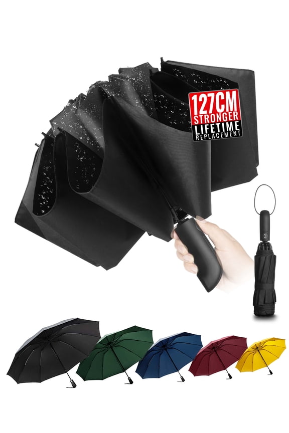 Chakipee Travel Inverted Umbrella Compact Windproof- Automatic reverse Umbrellas for Rain - Folding Portable 10 Ribs Large Umbrella