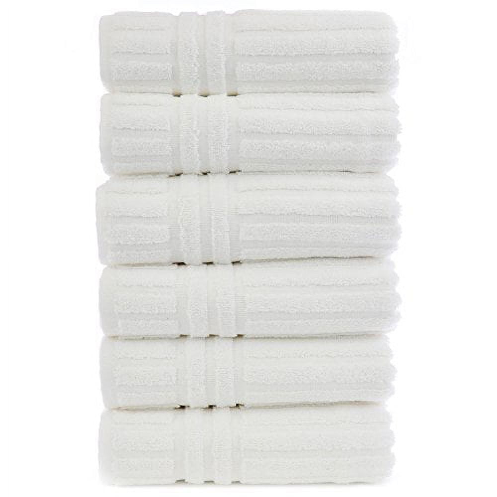 Chakir Turkish Linens 100% Cotton Premium Turkish Towels for Bathroom |  13'' x 13'' (6-Piece Washcloth, White)