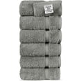 thumbnail image 1 of Chakir Turkish Linens Hotel & Spa Quality, Highly Absorbent 100% Turkish Cotton Hand Towels (6 Pack, Gray), 1 of 1