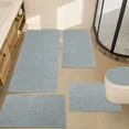 thumbnail image 1 of ChakmeOne 5 Piece Bathroom Rug Set Thin Super Absorbent Non Slip Machine Washable Bath Mat with Rubber Backing for Shower Tub Floor & Toilet, 1 of 7