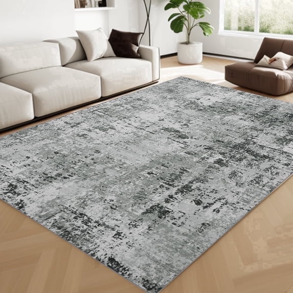 ChakmeOne 5x7 Non-Slip Washable Area Rug - Modern Rug with Non-Slip Rubber Backing,Soft Pet Friendly Carpet Stain-Resistant Under Table Rug for Living Room,Bedroom,Dining Room,Office