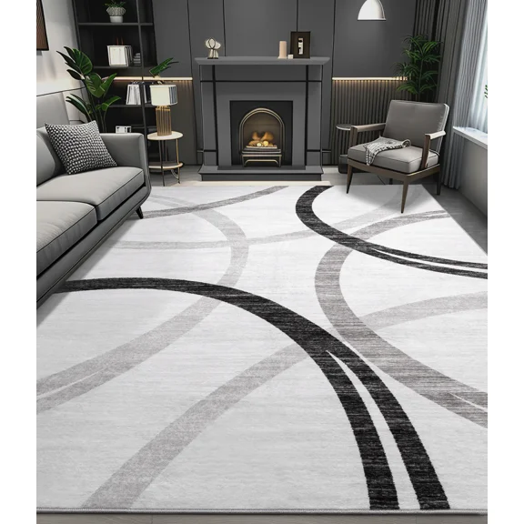 ChakmeOne 6x9 Washable Rug for Living Room Modern Abstract Area Rug Low Pile Non Slip for Home Office & High Traffic Areas