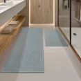 thumbnail image 1 of ChakmeOne Bathroom Rugs 2 Piece Thin Super Absorbent Non Slip Machine Washable Bath Mat with Rubber Backing for Shower Tub Floor,17"x24"+17"x47" Grey, 1 of 7