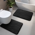 thumbnail image 1 of ChakmeOne Bathroom Rugs Sets 2 Piece, Black Bathroom Rug Soft Absorbent Microfiber Bath Mats and U-Shaped Contour Toilet Rug, Non-Slip Machine Wash Dry for Floor Tub and Shower, 1 of 12