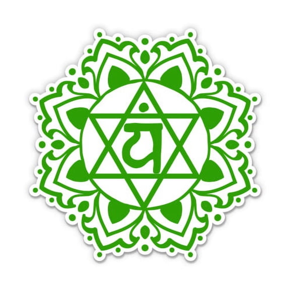 Chakra 4 Anahata - 3" Vinyl Sticker - For Car Laptop Water Bottle Phone - Waterproof Decal