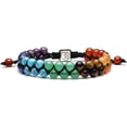 thumbnail image 1 of Chakra Bracelet 7 Chakras Healing Crystals Bracelet Yoga Stone Beads Bracelets Meditation Relax Anxiety Bangle for Womens Mens, 1 of 5