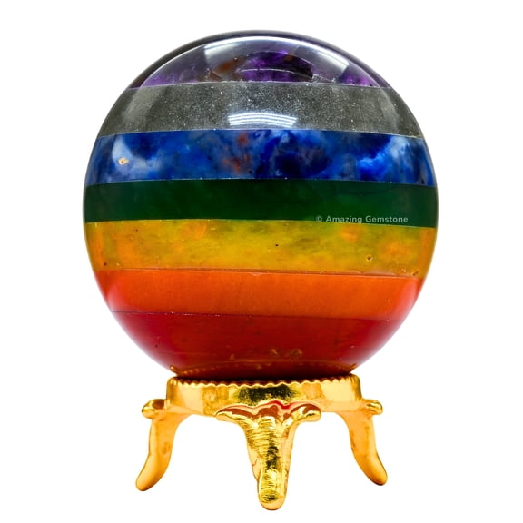Chakra Crystal Ball Sphere 2" Inches