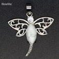 thumbnail image 1 of Chakra Crystal Bead Dragonfly Pendant Hollow Wing Insect Gemstone Quartz Jewelry, 1 of 8