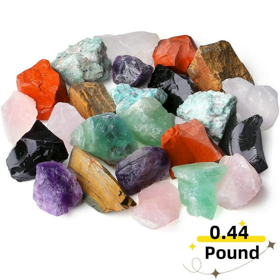Chakra Crystal Natural Rough Stones Crystal Healing Crystals Stones 0.8-1.2" Assorted Gemstones Gemstones Fountain Rocks for Fountain Rocks, Decoration, Polishing, Wire Wrapping, Tumbling,0.44lb