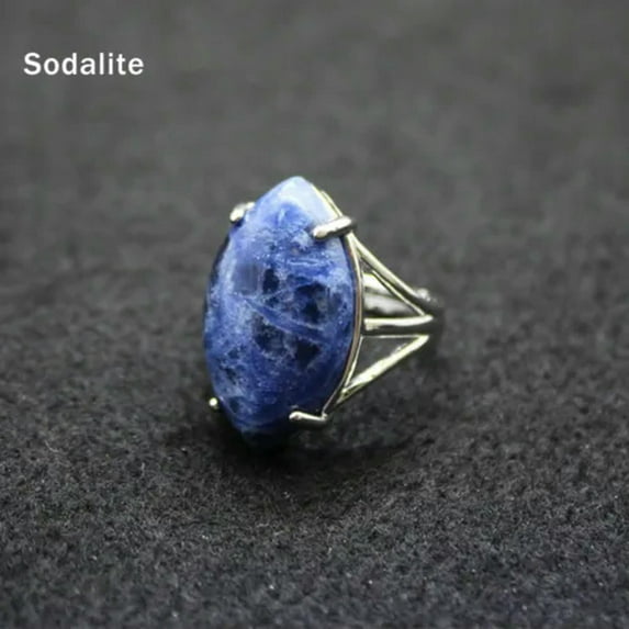 Chakra Crystal Ring Open Adjustable Quartz Stone Hollow Out Healing Reiki Gifts