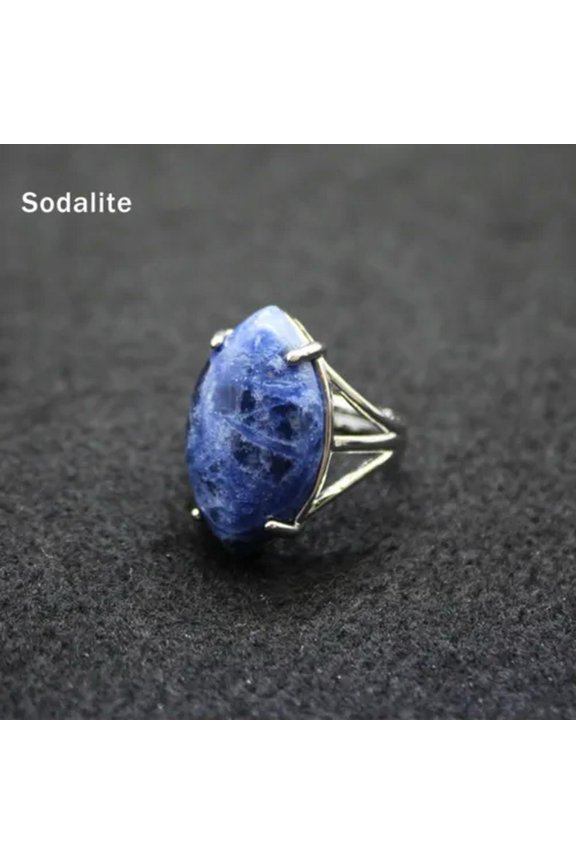 Chakra Crystal Ring Open Adjustable Quartz Stone Hollow Out Healing Reiki Gifts