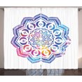 thumbnail image 1 of Ambesonne Colorful Curtains 2 Panel Set, Mandala Effect Soft Colors, 108" x 63", Azure Blue Pink, 1 of 3