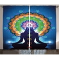 thumbnail image 1 of Ambesonne Peace Curtains 2 Panel Set, Mandala Yoga, 108" x 90", Multicolor, 1 of 3