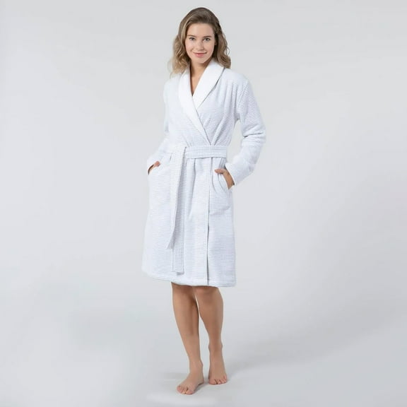 Chakra Felipe Women's Stylish and Comfortable Bathrobe - Soft Texture, Lightweight and Water Absorbent Design, For Home and Spa Use | M - White