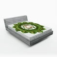 thumbnail image 1 of Ambesonne Green Fitted Sheet, Glimmer Balance, Queen Size, Green Brown, 1 of 2